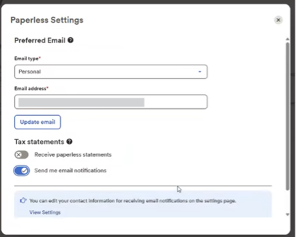 Paperless Settings for email notifications in the ADP Portal